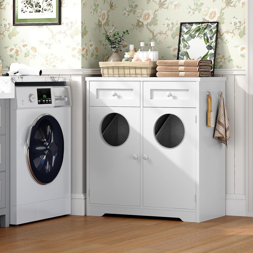 19 Hidden Laundry Hamper Ideas for Clutter-Free Homes hidden laundry cabinet