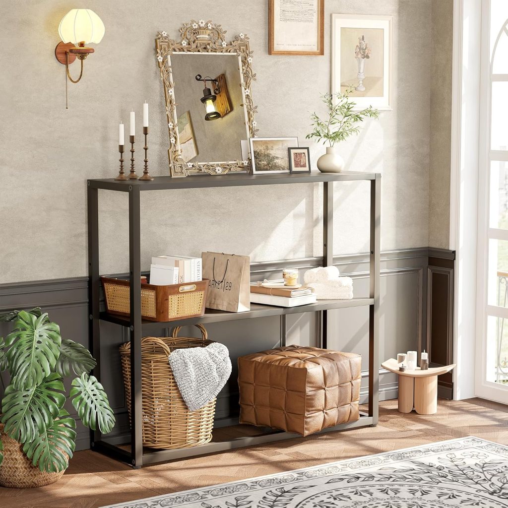 27 Small Console Table Ideas Perfect for Tiny Spaces black metal console table