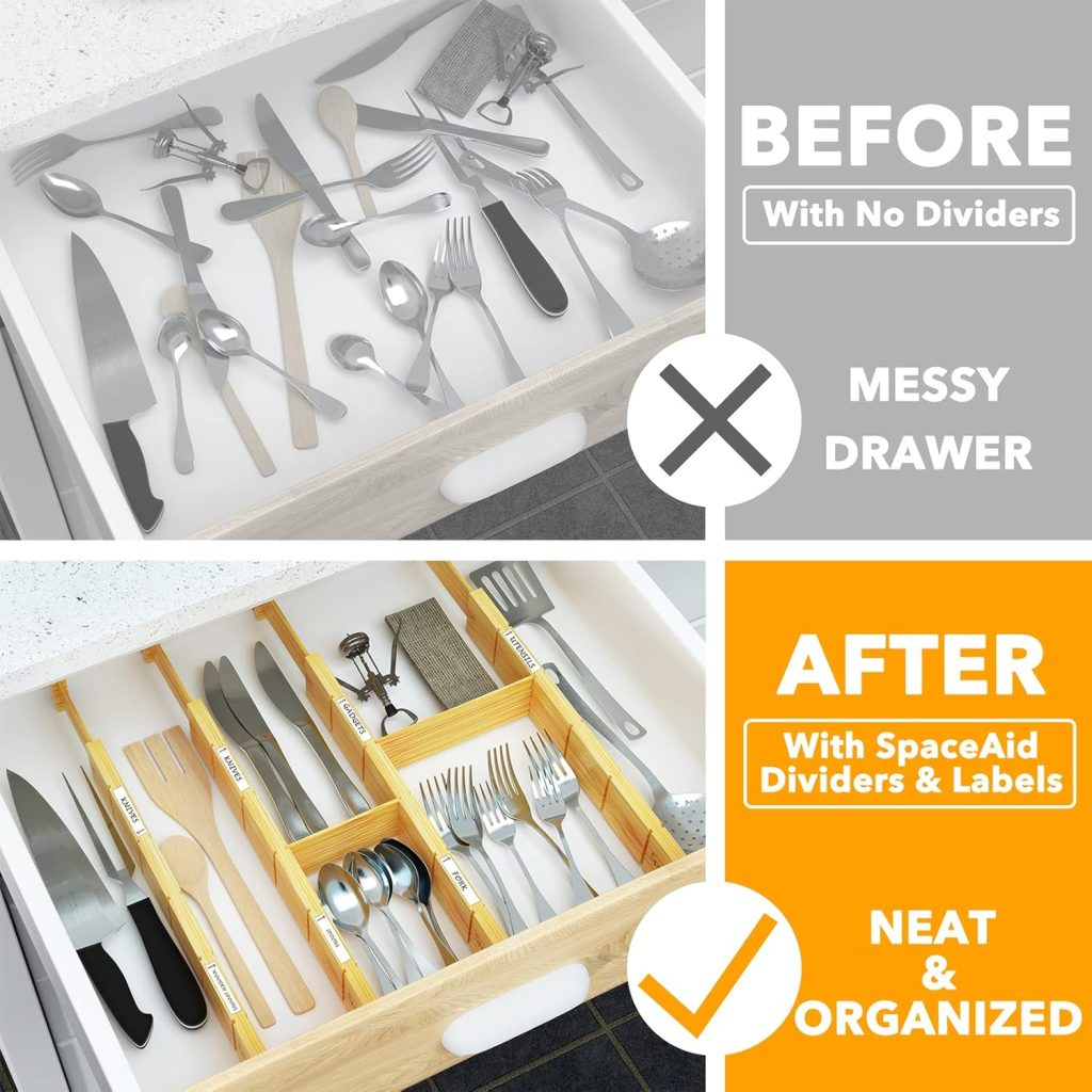 bamboo drawer dividers under dollar 30