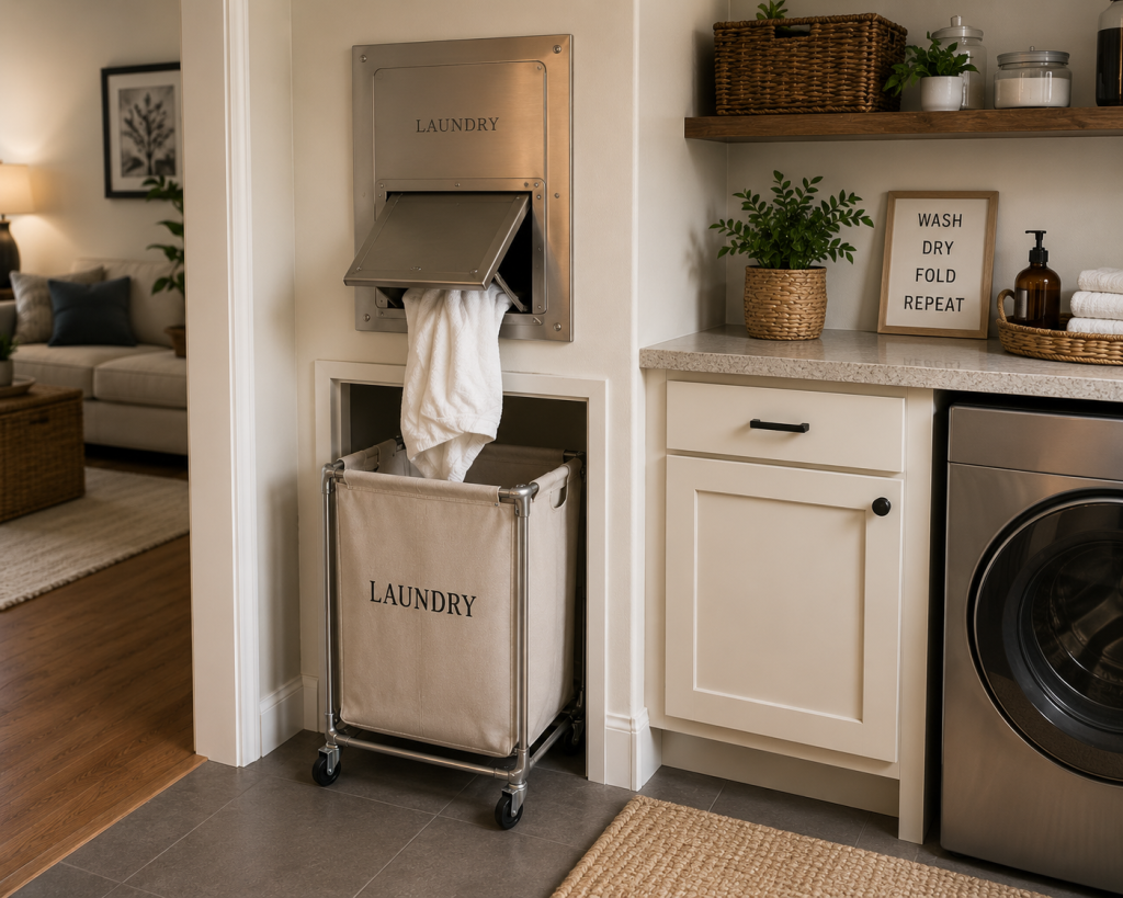 19 Hidden Laundry Hamper Ideas for Clutter-Free Homes laundry chute system
