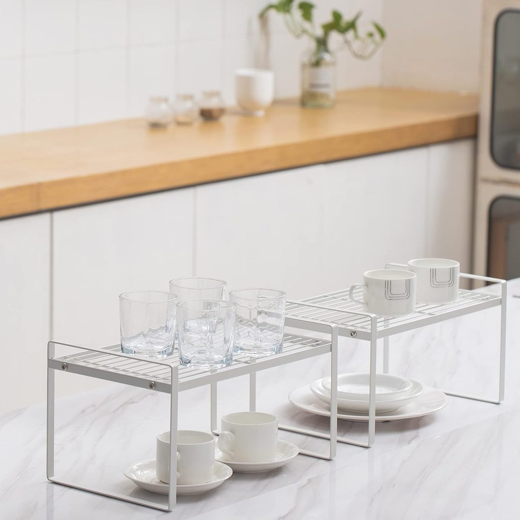stackable shelf risers on amazon under dollar 30