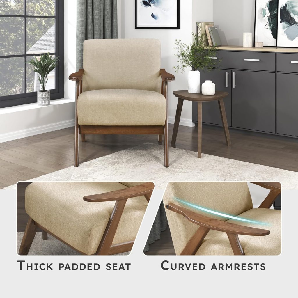 accent chair with solid wood