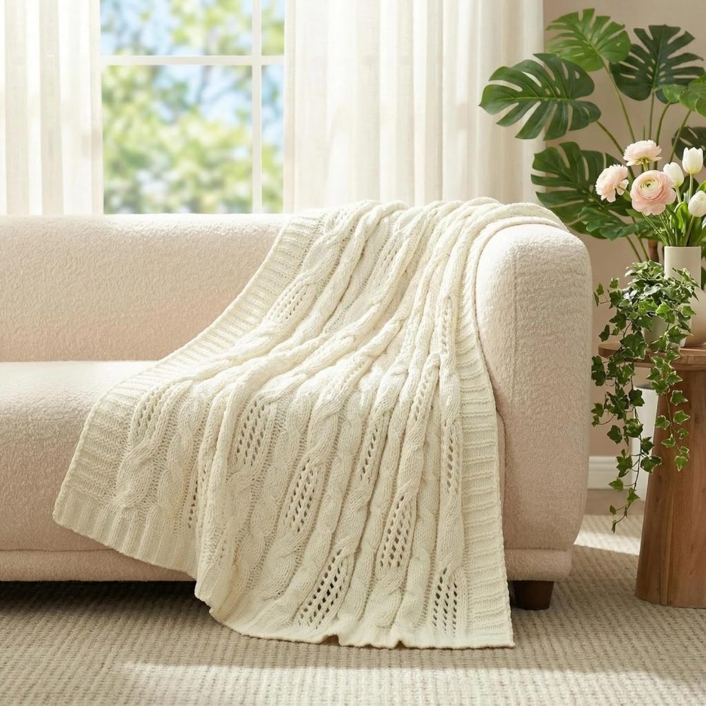 chunky knit throw blanket