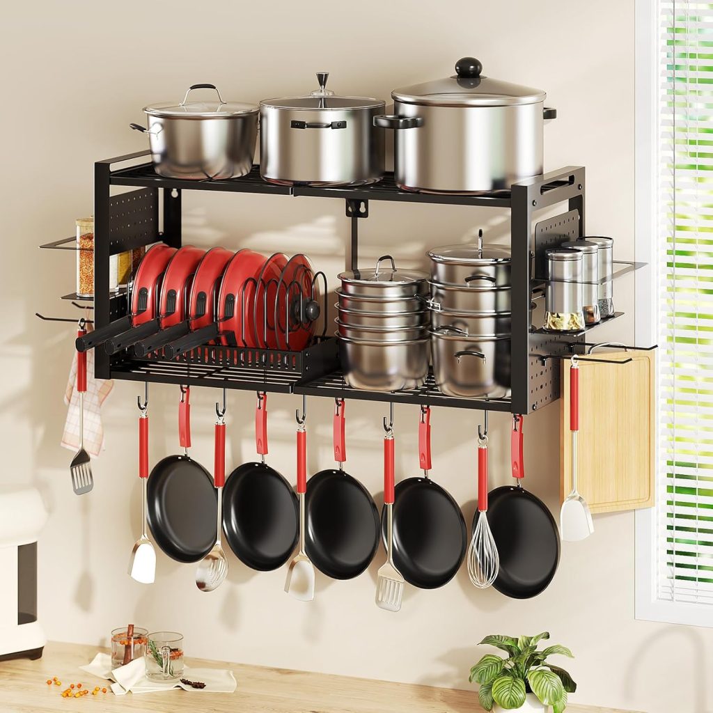wall mounted pot rack