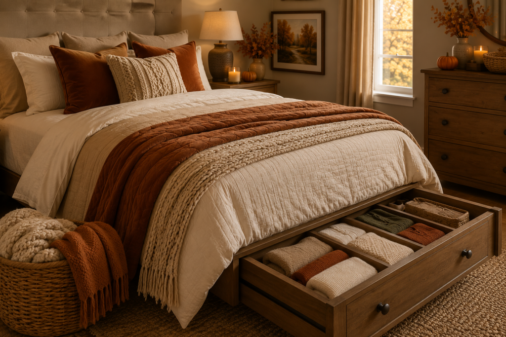 bedroom organization for fall