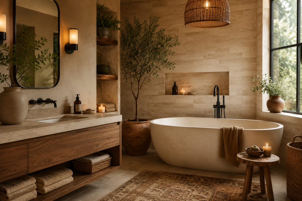 Earth tone bathroom ideas