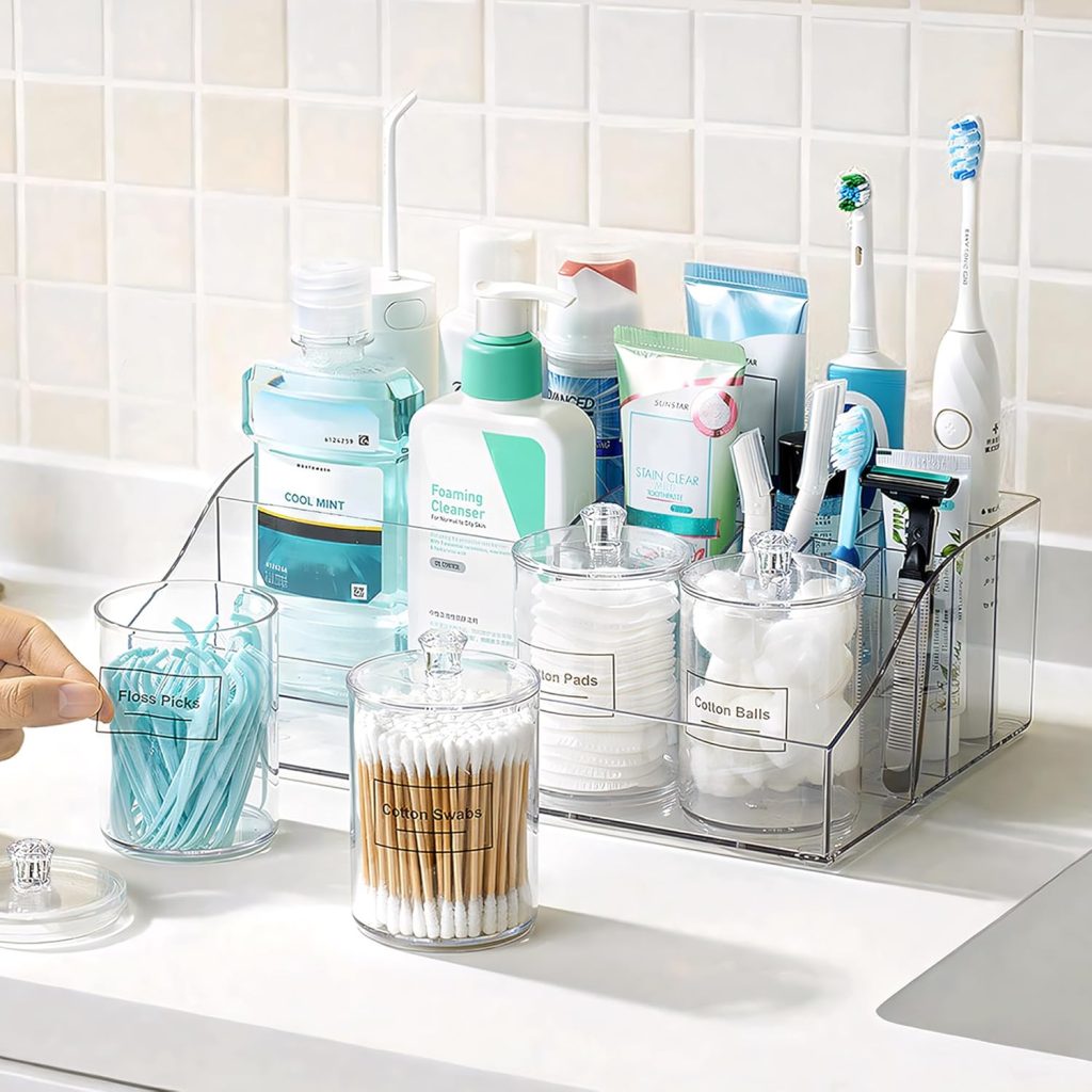 divided bathroom storage caddy