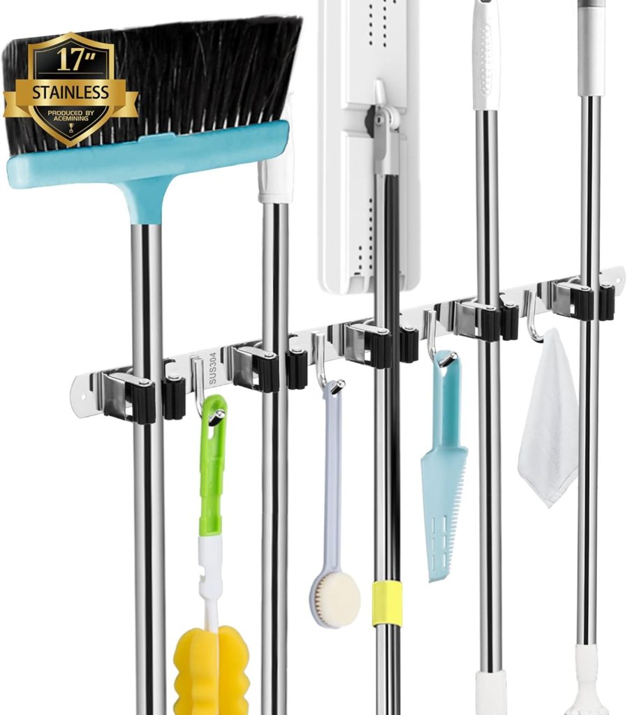 wall mounted broom and mop holder