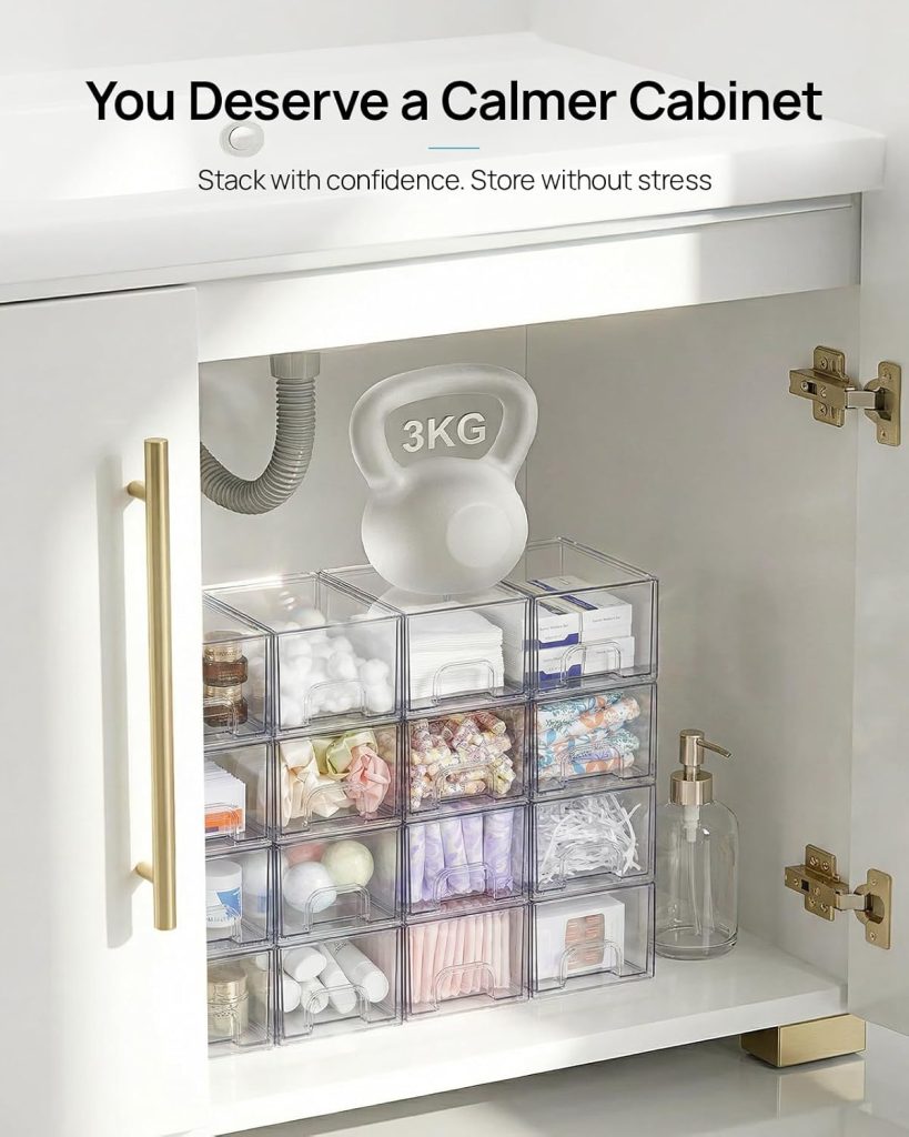 clear plastic stackable organizer