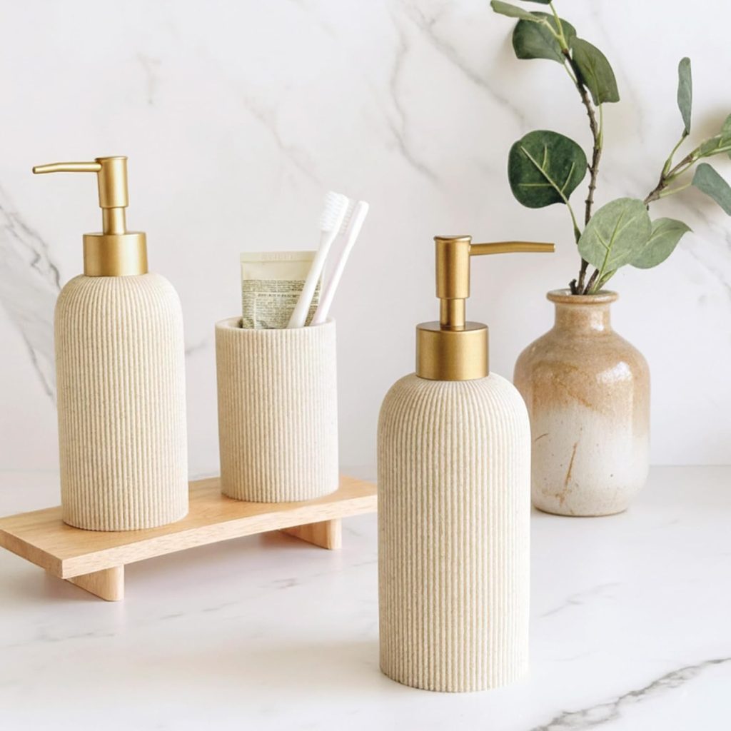 earth tone bathroom accessories