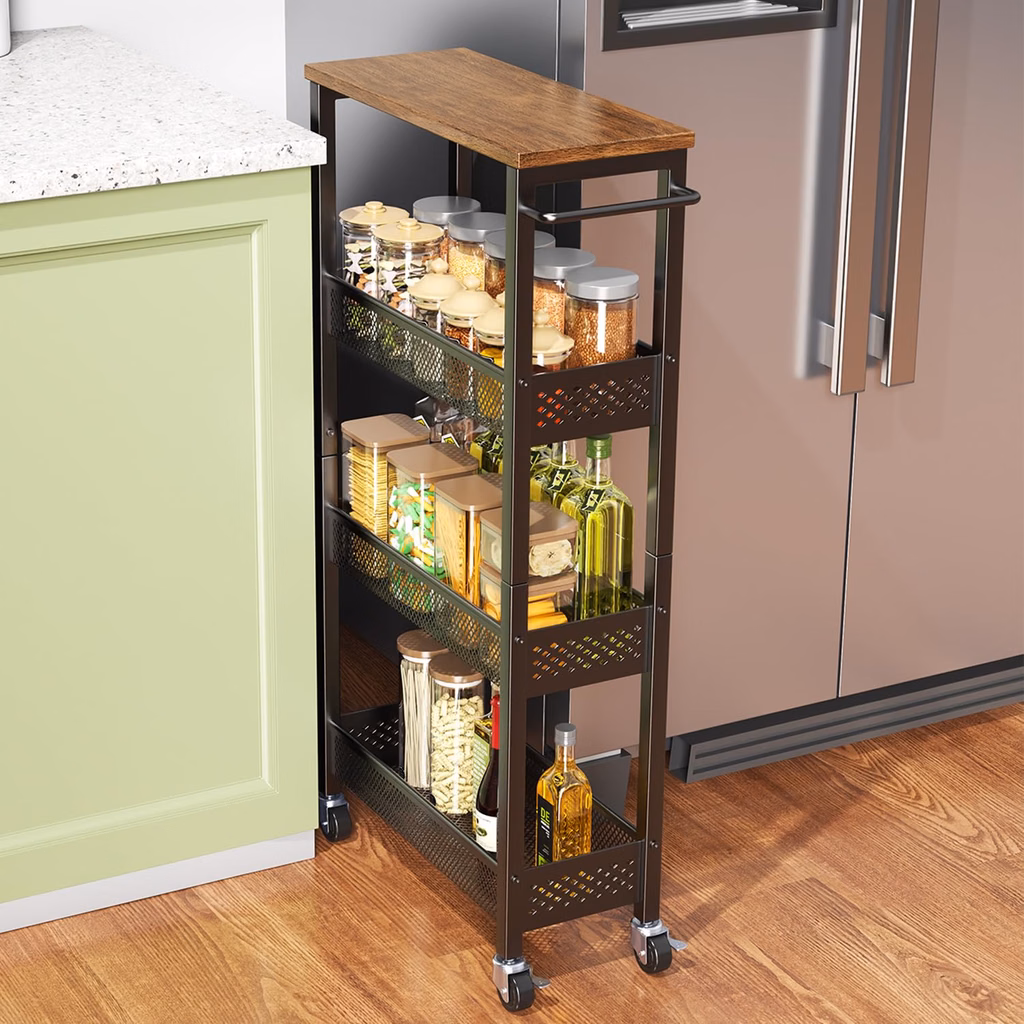 Best Kitchenette Organizers for Tiny Kitchens Under $30 slim rolling kitchen cart