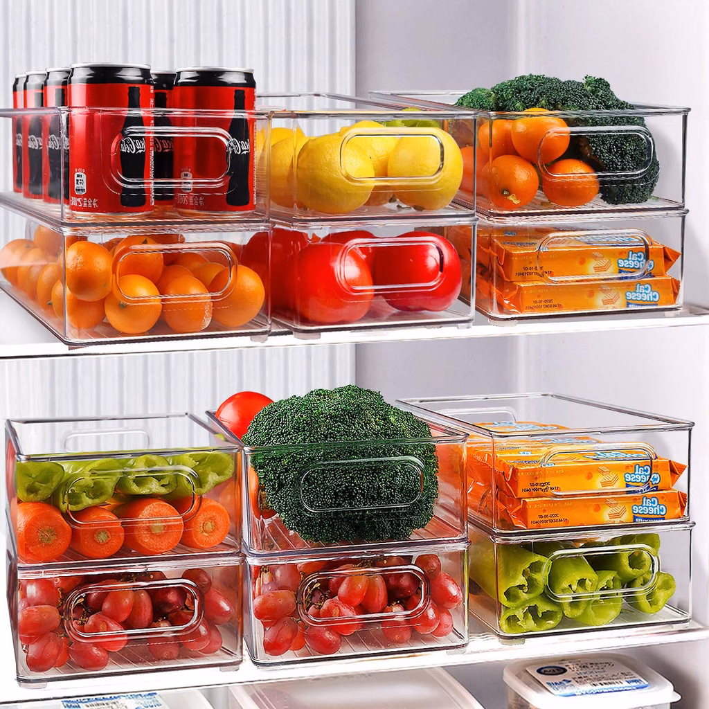 Fall Fridge Organization Before Thanksgiving Grocery Shopping clear bins