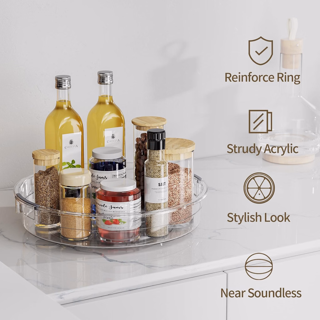 How to Organize Baking Supplies Before Holiday Baking Season lazy susan for baking