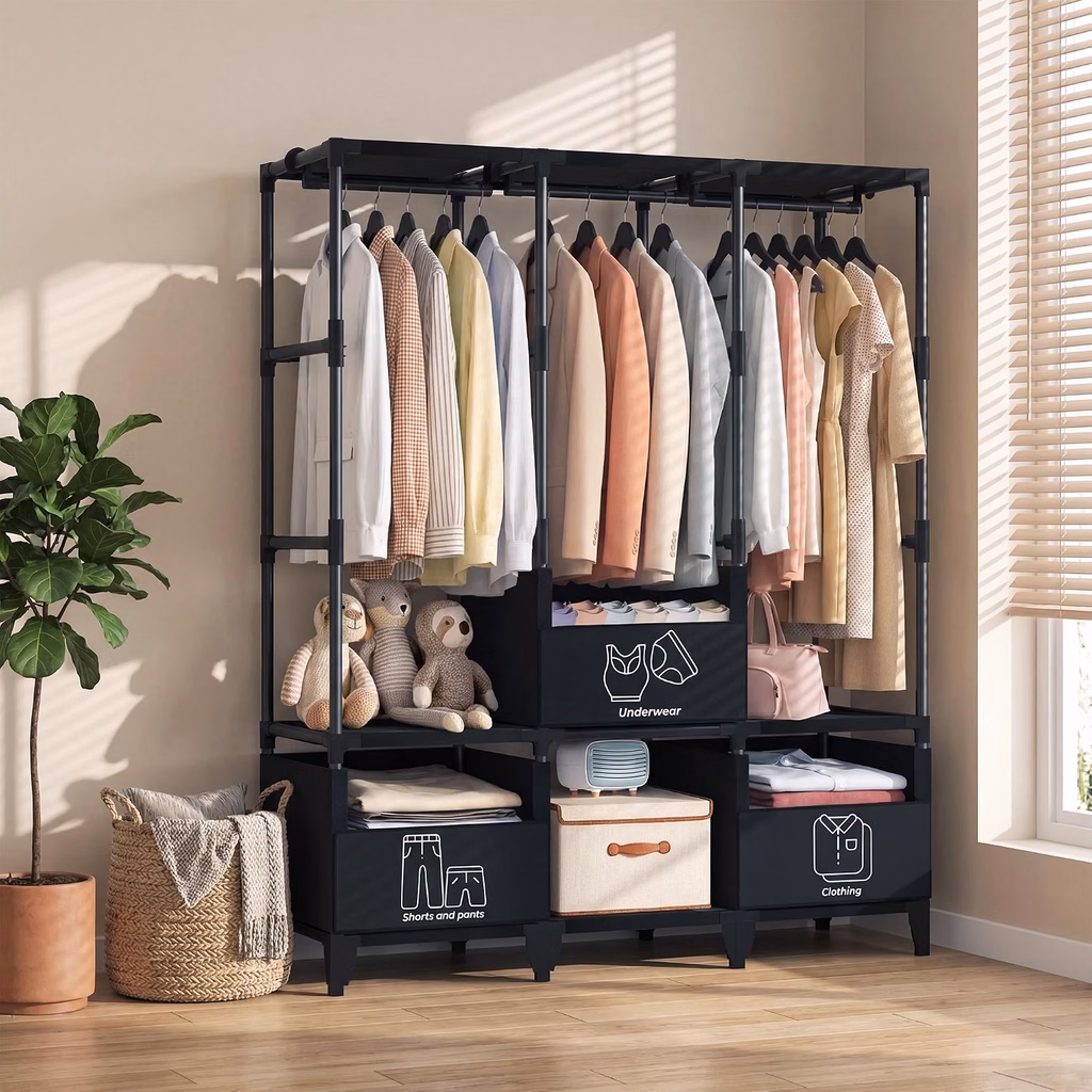 21 Smart Studio Apartment Storage Ideas for People Without a Closet open closet