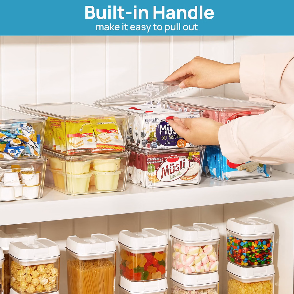 How to Organize Baking Supplies Before Holiday Baking Season small clear bins
