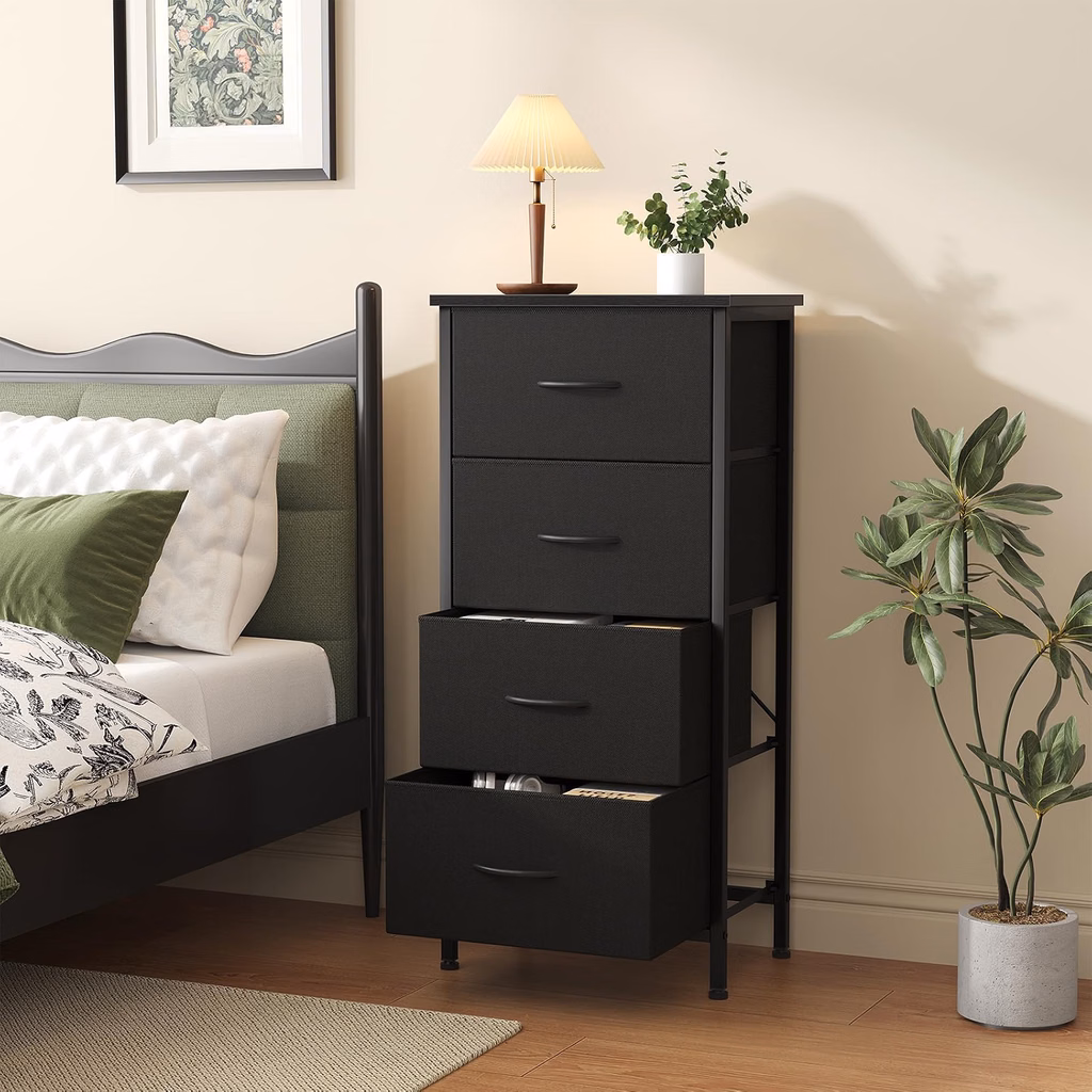21 Smart Studio Apartment Storage Ideas for People Without a Closet tall dresser
