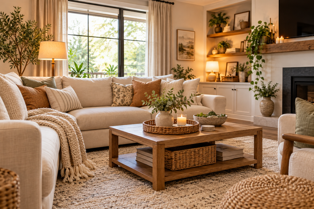 cozy scandinavian farmhouse living room