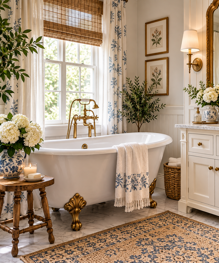 15 Southern Style Bathroom Ideas That Feel Graceful and Inviting elegant vintage clawfoot bath retreat