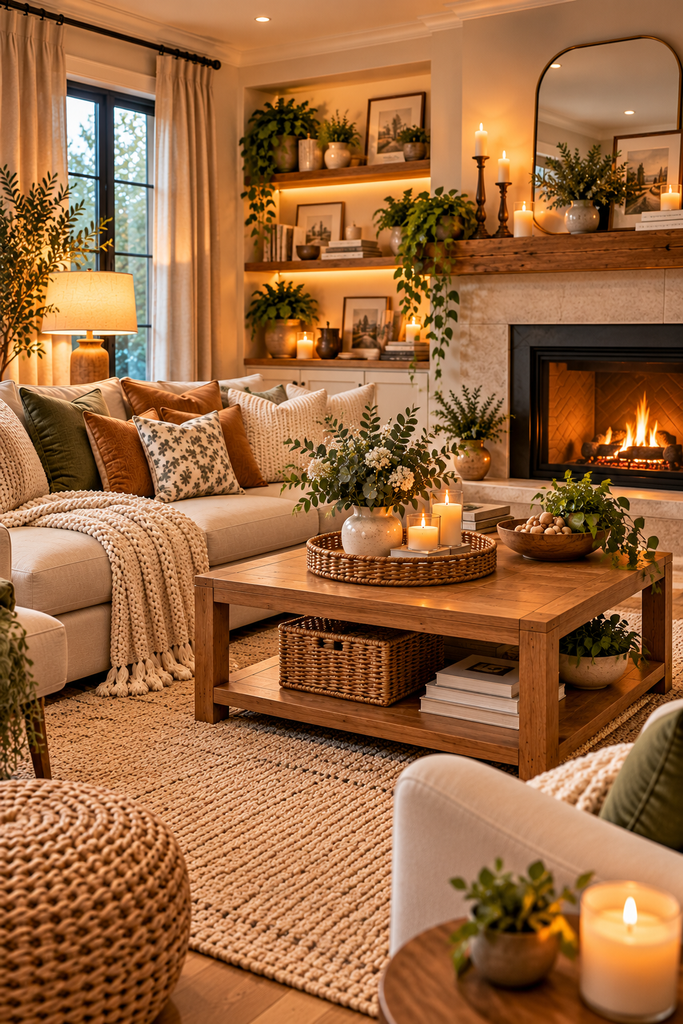warm scandinavian living room retreat