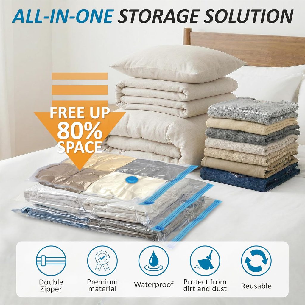 21 Smart Studio Apartment Storage Ideas for People Without a Closet vacuum storage bags